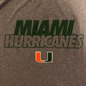 NWOT Miami Hurricanes Dri-Fit Heather Grey T-shirt